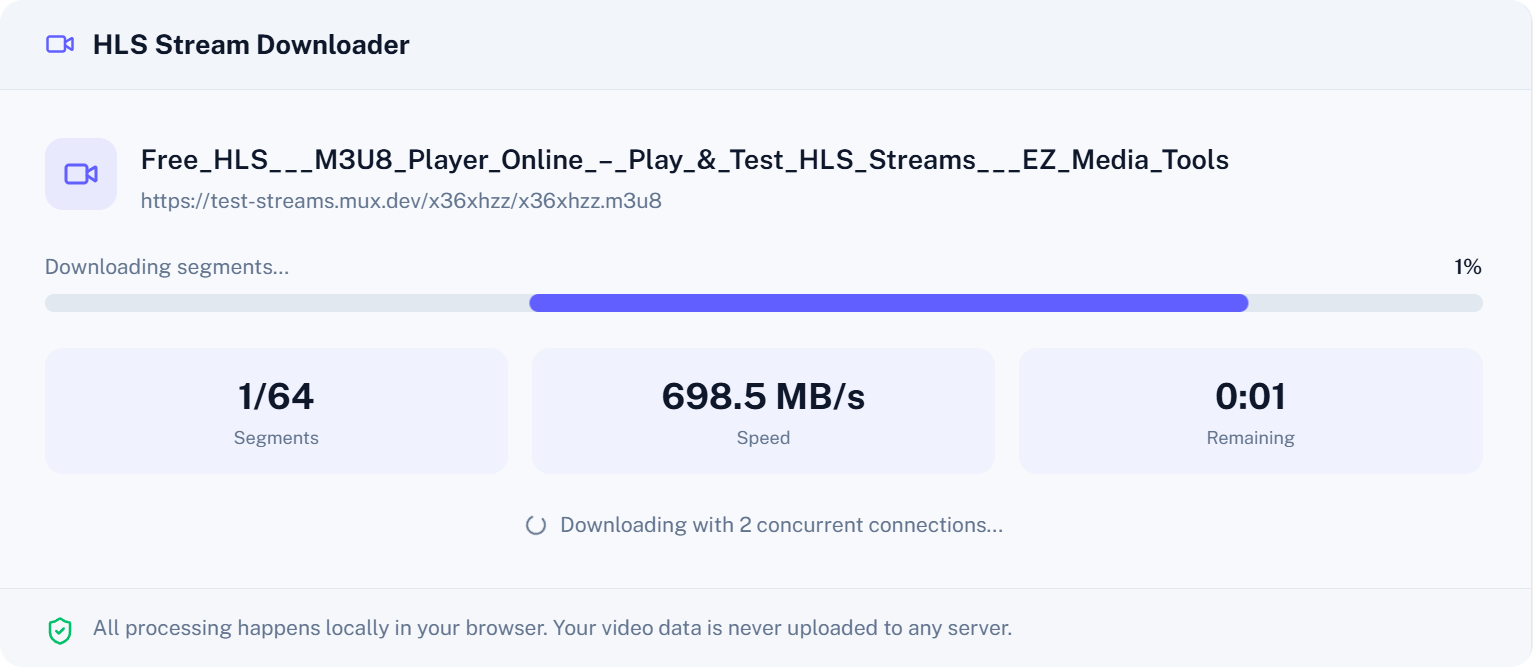 M3U8 Downloader Interface