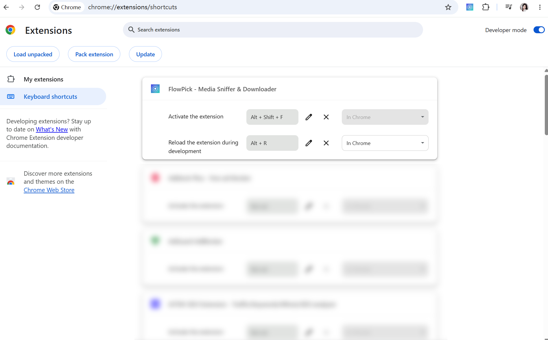 Shortcut Edit Interface